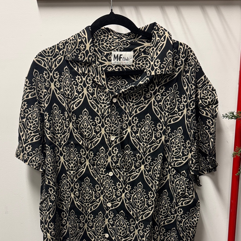 Black and Cream Men's Casual Shirt